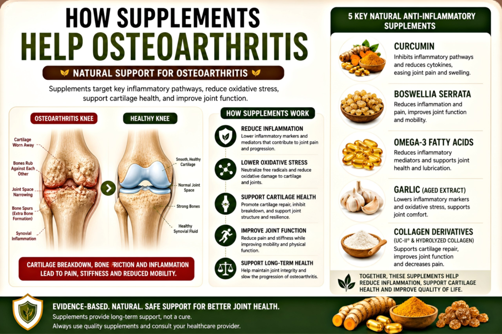 12 Best Supplement for Knee Osteoarthritis (2026 Evidence-Based Guide – Human Clinical Trials) Image 30 1024x682