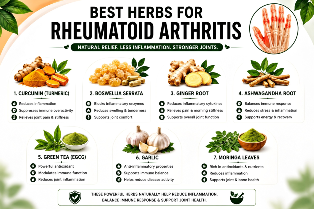 best herbs for rheumatoid arthritis natural anti inflammatory herbs infographic