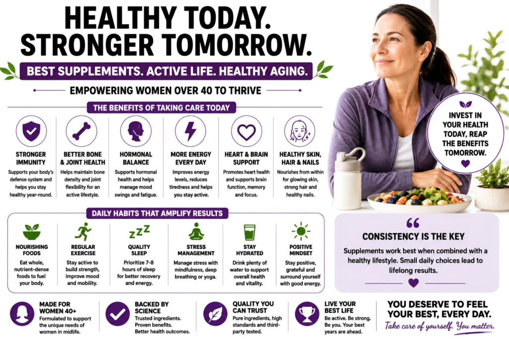 Best Supplements for Women Over 40 (2026 Evidence-Based Guide to Healthy Aging) image